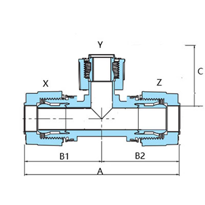 PFA入珠三通（中间省空间）BTSA-3