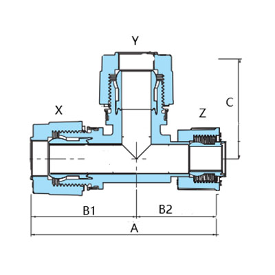 PFA入珠三通（一端省空间）RTS1A-3
